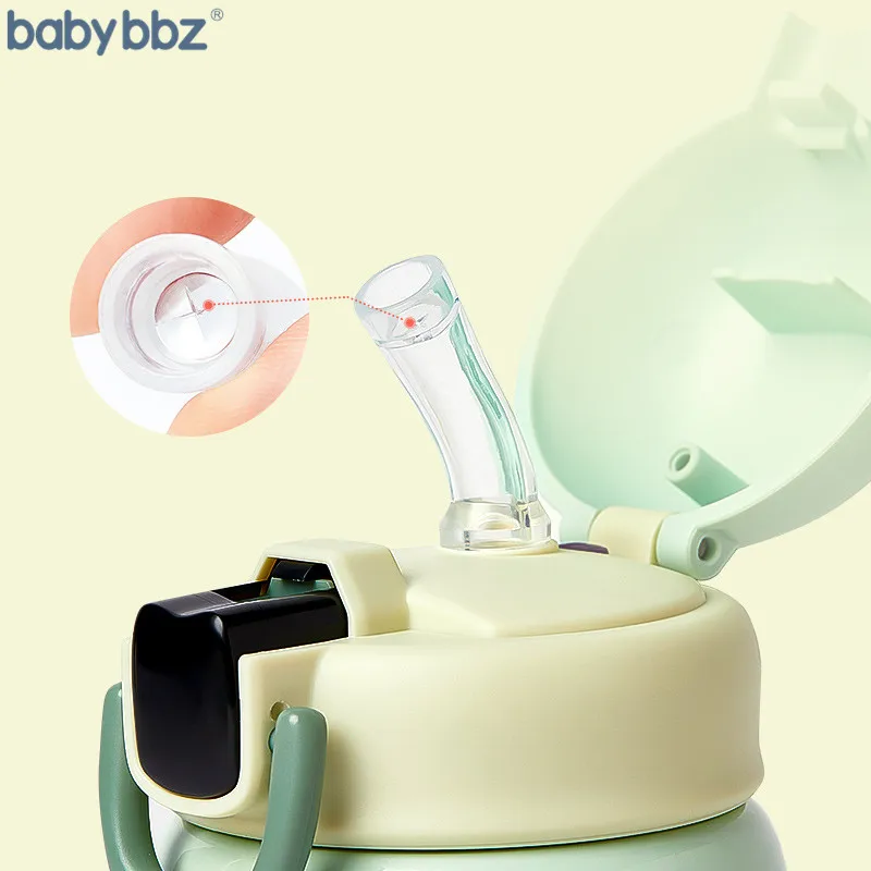 
Babybbz Kids Thermos Bottle with LED Temperature Display VacuumFlask Insulated Stainless Steel Bottle with Straw 