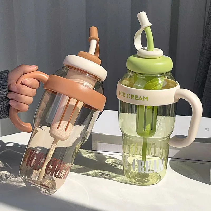 Hot Sale Leaking Proof 1300ml Wholesale Reusable Customize Plastic Tumbler With Straw And Handle And Infuser