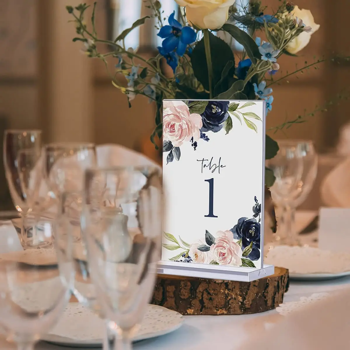 Customizable Size T Shape Wedding Table Number Menu Exhibition Holder Acrylic Stand Display