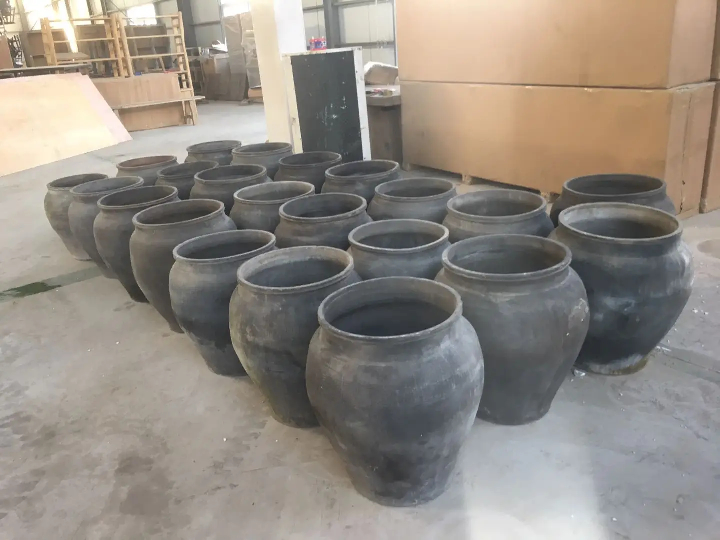 chinese antique pottery pots old original shanxi flower pots grey clay pots with ears