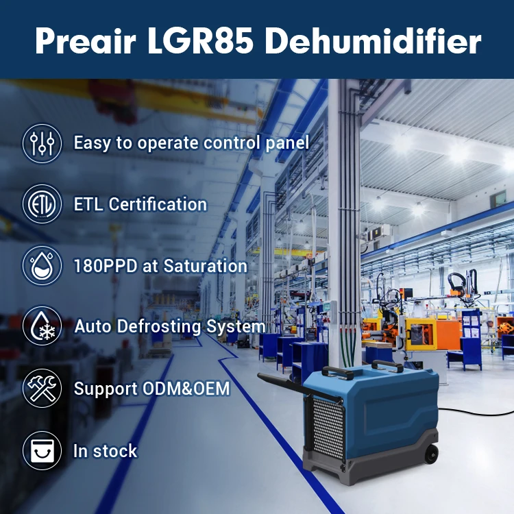 Preair LGR Technology 180 Pints Water Damage Restoration dehumidifier hepa for Commercial