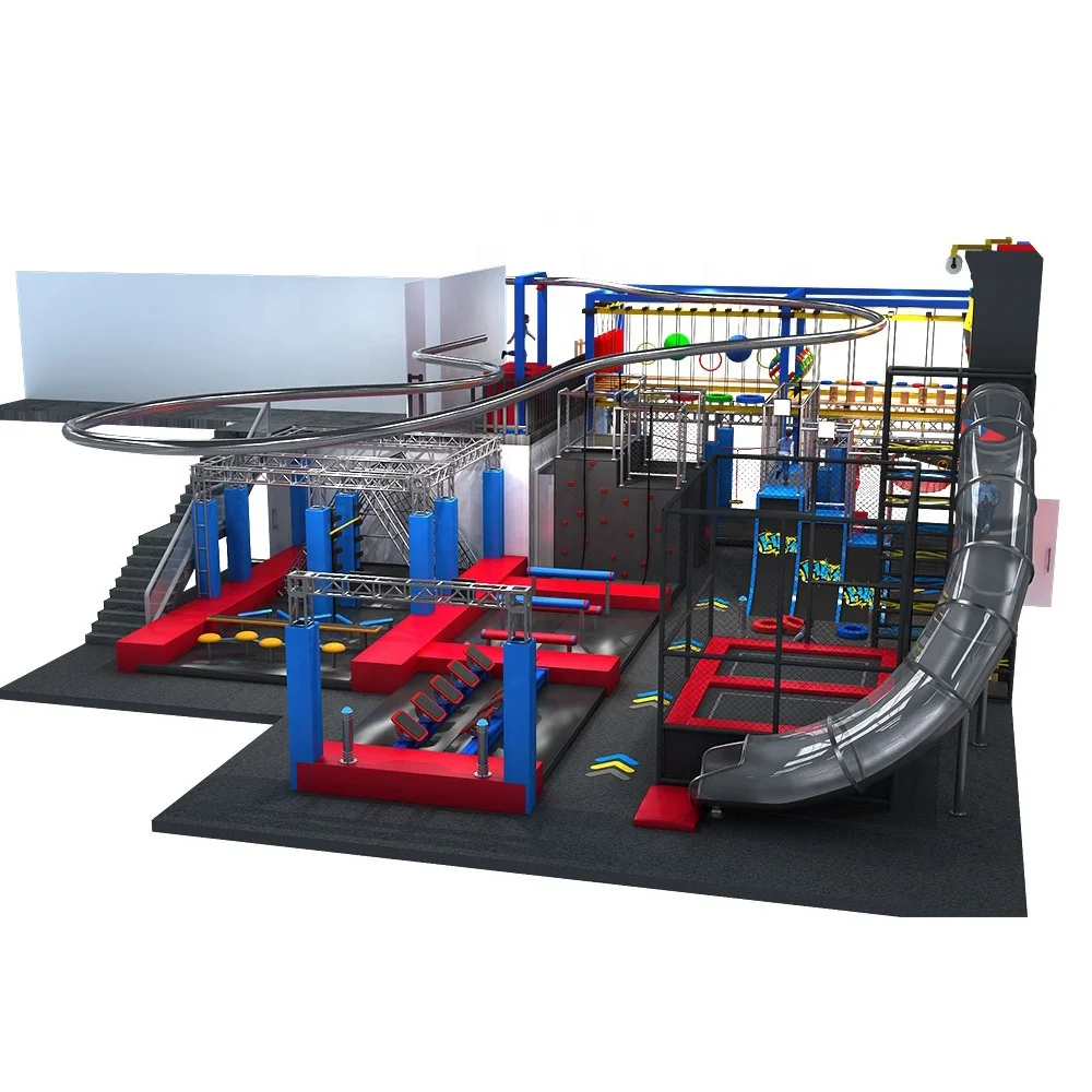 OK Playground Sport Games Equipment Ropes Ninja Course Indoor Playground for Kids