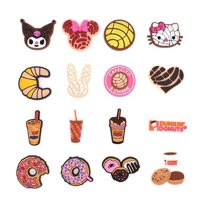 Popular Mexican Food Concha Croc Charms Concha Fashion Charms for Kids croc shoe charms mickey concha