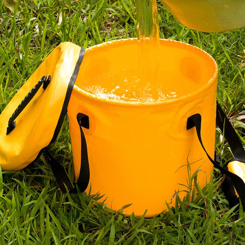 Fashion multi-color high quality eco-friendly plastic fishing seau pliable folding bucket