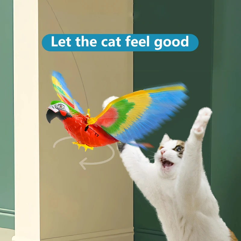 New Hot Simulation Bird Interactive Cat Toys Electric Hanging Eagle Flying Bird for Cat Teaser Play