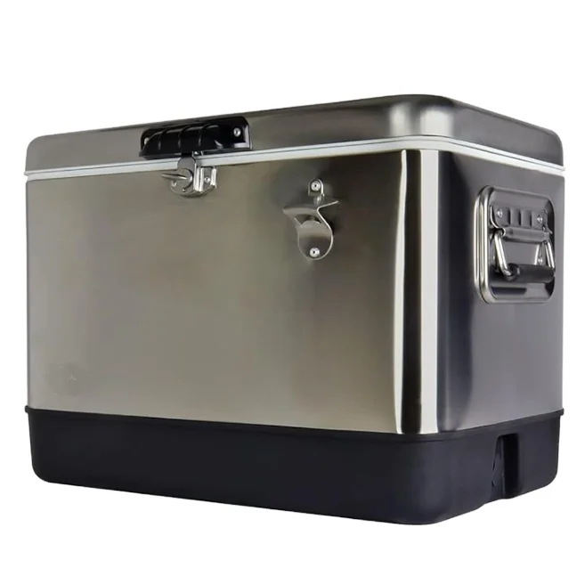 2023 Large Capacity Portable Stainless Steel Ice Chest Beverage Cooler Custom Cooler Box for Camping and Fishing