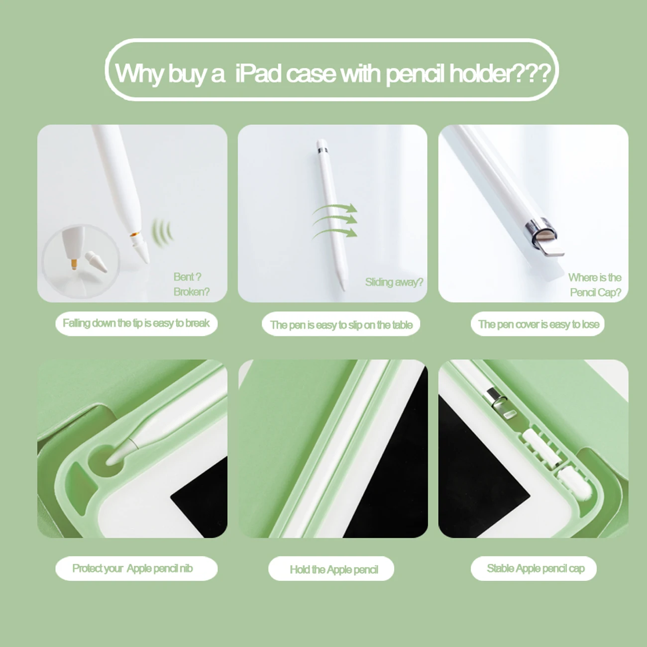 
Pencil Holder PU Leather Tablet Cover Case For ipad Pro 11 2020 For 10.2 12.9 10.5 9.7 Air 4 10.9 8th iPad 5 