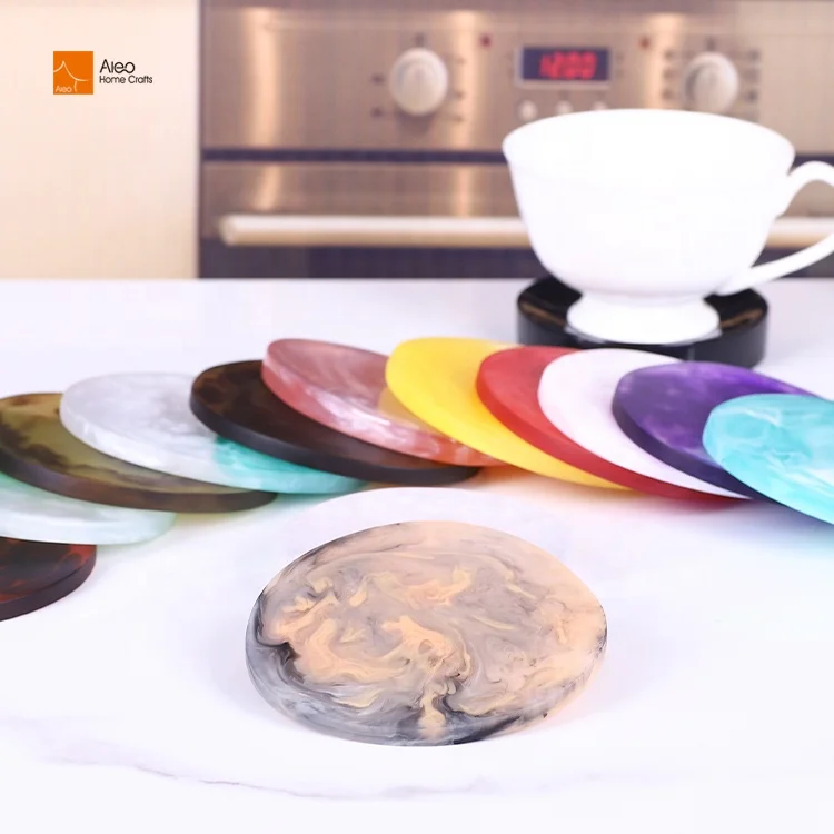 Fashion Customized Resin Coasters Durable Coffee Holder for Home DIY Resin Artwork Personalized Mixing Color Coaster Set