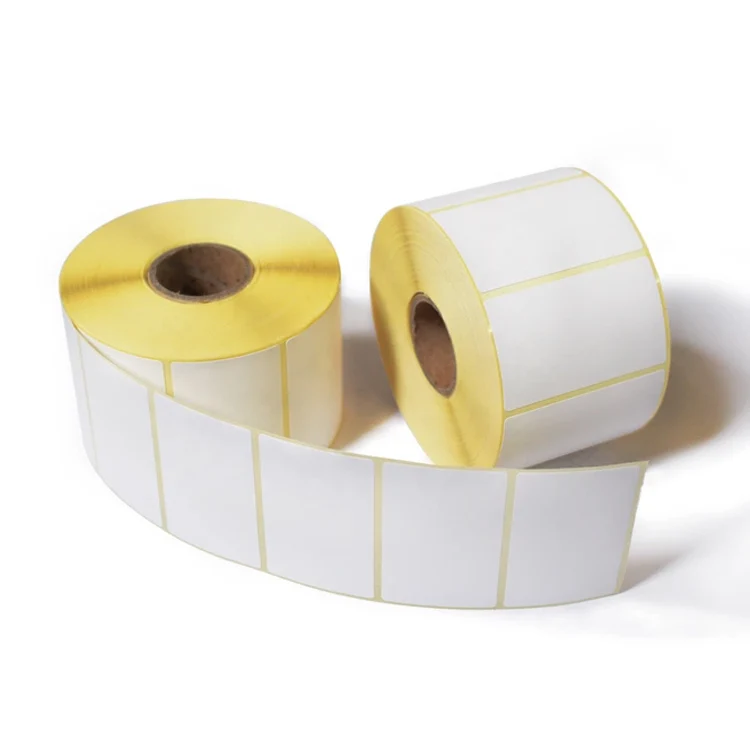 Factory discount price bar code paper roll self-adhesive blue background white background self-adhesive label