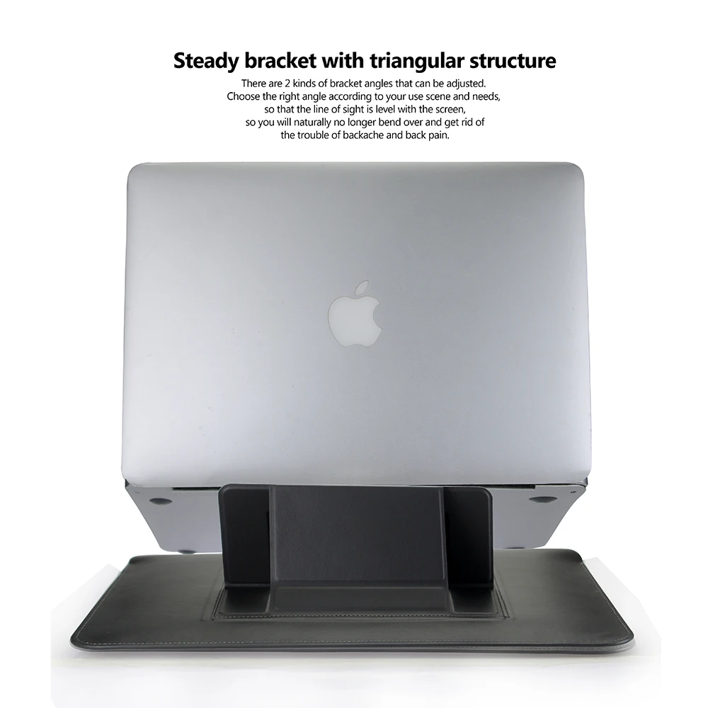 Slim Protective Magnetic Laptop Sleeve Flip PU Leather Stand Covers & Bags for Macbook M1 M2 Air Pro 12/13/14/15 Inch