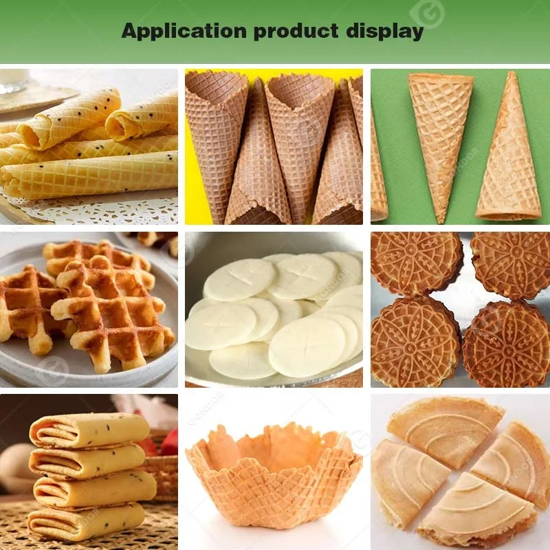 Edible Tea Cup Commercial Stroopwafel Icecream Wafer Egg Roll Rolled Sugar Waffle Ice Cream Cone Maker Make Machine