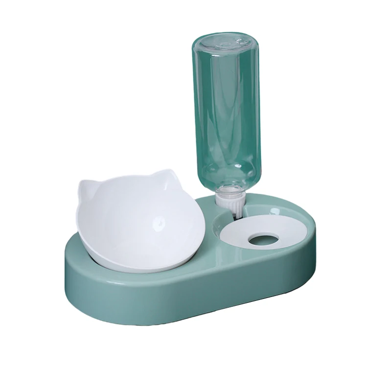 
Double bowl feeding water dog cat water bowl automatic drinking water basin rice basin 