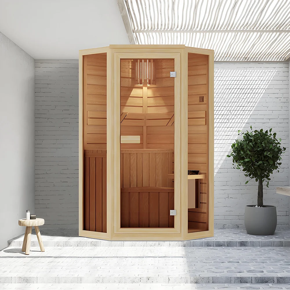 Modern Indoor Far Infrared Sauna Room for 2-6 People 6 kw Red Cedar Solid Wood Electric Furnace Traditional Steam Wholesale