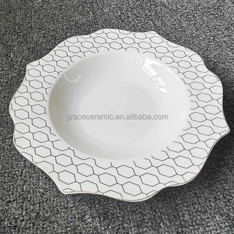 2024 New Trends Unique Shape Porcelain Customized Dinner Plates New Bone 24pcs Modern Design Dinnerware Set For Gift Restaurant