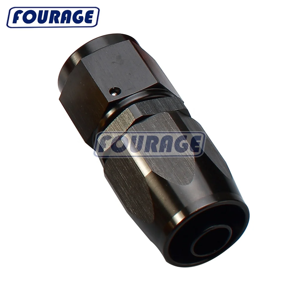 Fourage Aluminum Oil Fuel Line Fitting Straight -6AN Female to -6AN Swivel Hose End AN6 Thread Reusable Equal Tubing Adaptor
