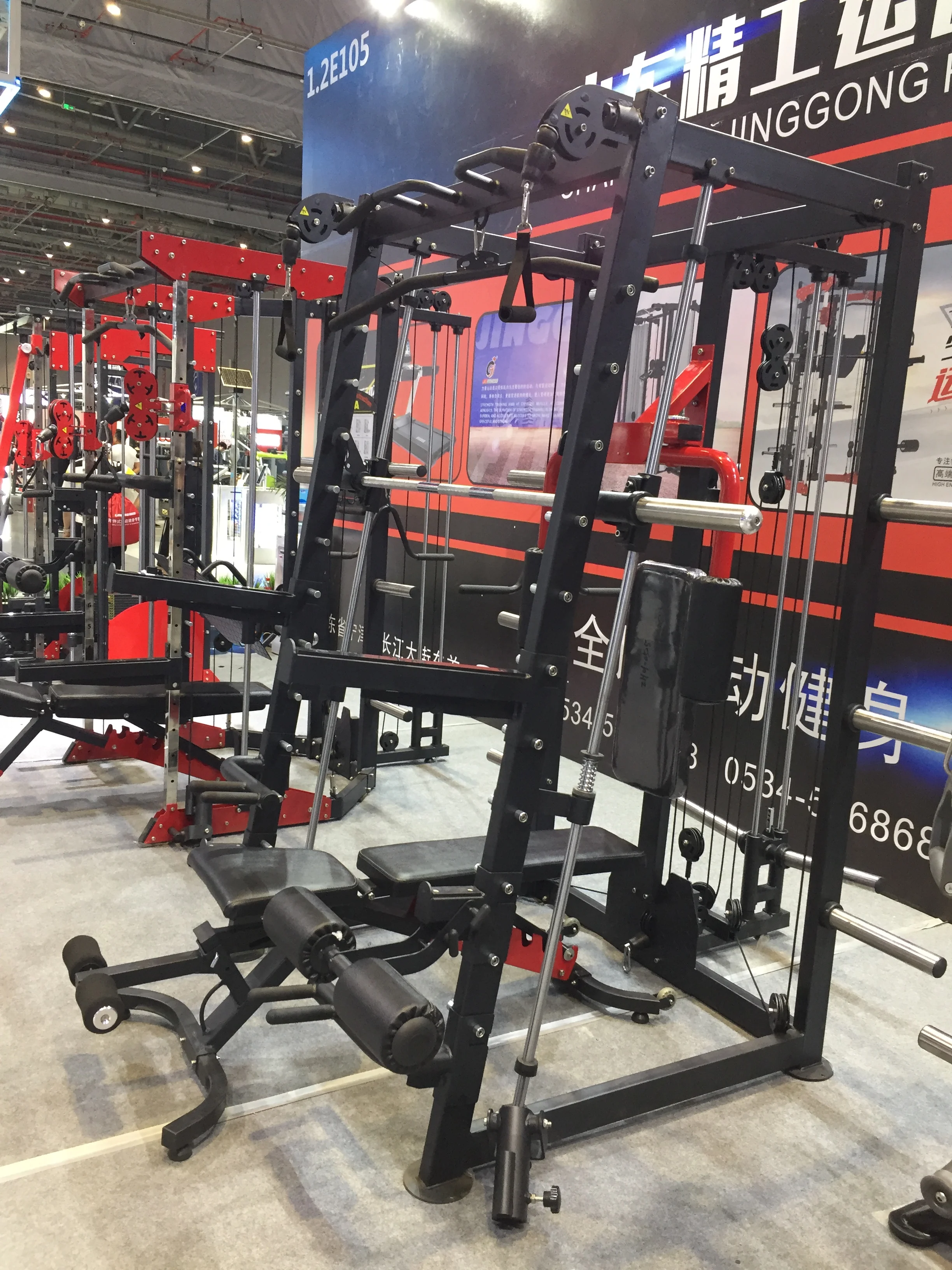 2019 commercial gym equipment functional trainer plus smith machine with balance weight blocks