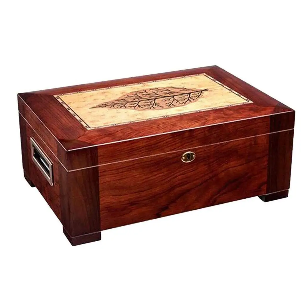Hot-selling moisturizing case cedar wood cigar humidor box cabinet with hygrometer humidifier decorative box