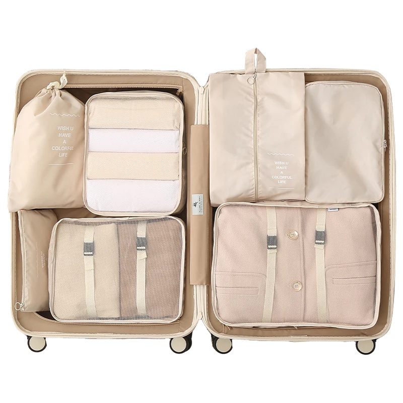 2024 New 6pc Set Travel Bag Lightweight Travel Luggage Organizers Set Waterproof Luggage Packing Cubes for Travel Accessories