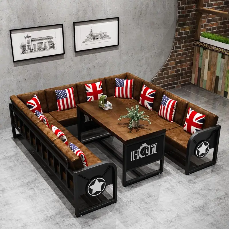 industrial style vintage american diner booths