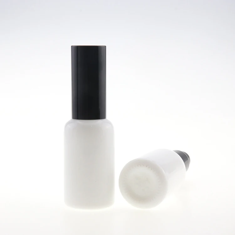 super september hot sale 30ml empty unique white porcelain perfume essential oil spray pump glass bottle for cosmetics