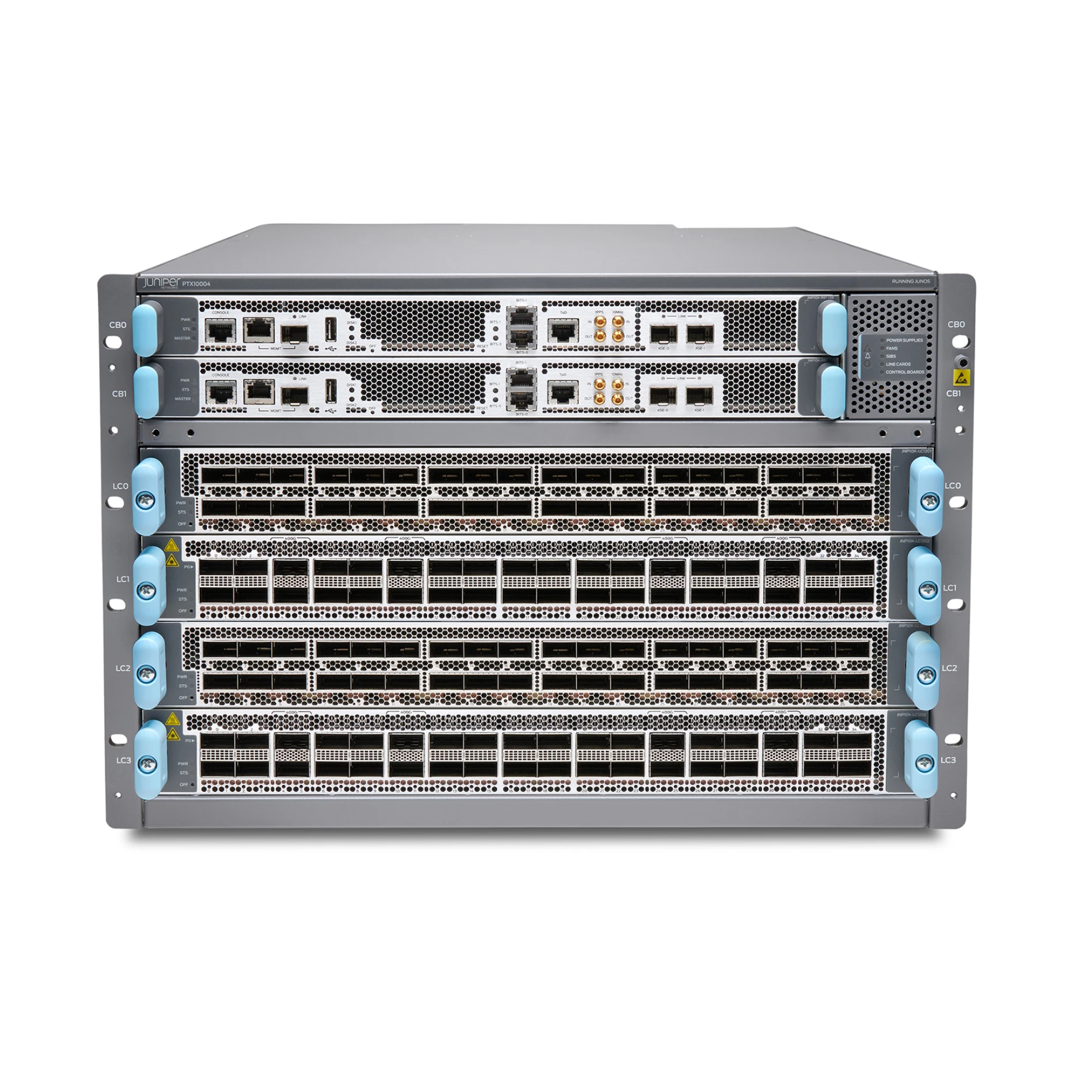 Новый запас PTX10004-BASE3, маршрутизаторы для можжевельника, 1850 Вт 4-слот шасси с передним и задним охлаждением воздуха, для предприятия используется 1000 Мбит/с Max LAN Data