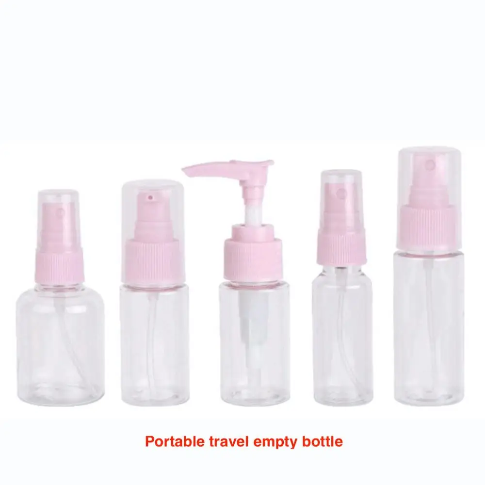 keli beauty cosmetic tools pink and blue color travel bottle set and empty plastic spray bottle supplier