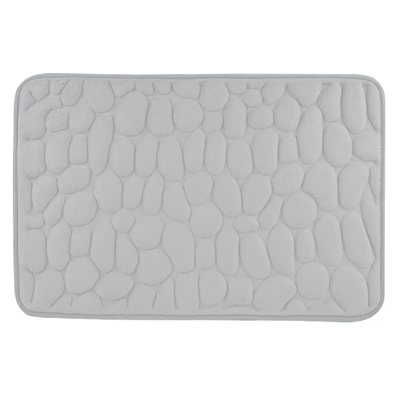 2024 Soft and Comfortable  Foam Bath Rug with Cobblestone Embossment Pads Shower Decor Bathroom Mat