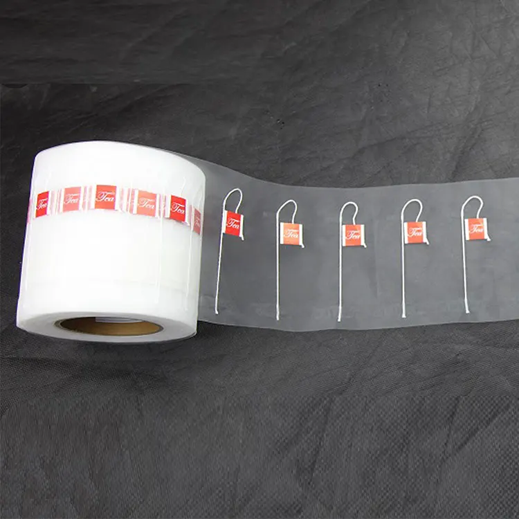 Wholesale pla Corn Fiber mesh Tea Bag filter Packaging Roll with string and tag Biodegradable mesh tea bag