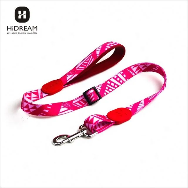 HiDREAM HD010007 Pinky Heat transfer design printing fabric pet leash swivel carabiner for dog leash