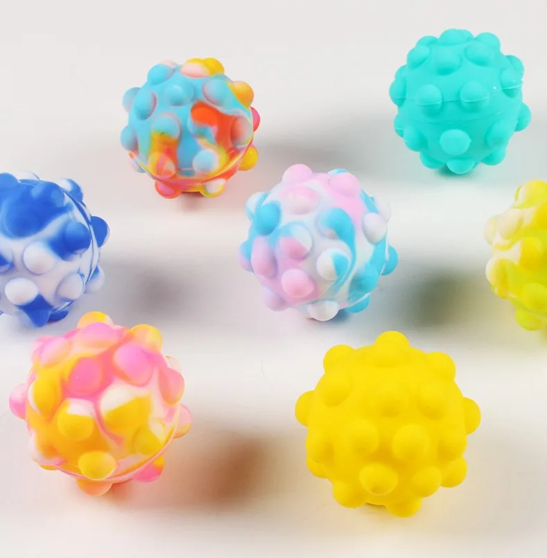 New Design Silicone Push Bubble Balls Sensory Fidget Toy Stress Reliever Autism Toy Anti-Anxiety Toys Rainbow