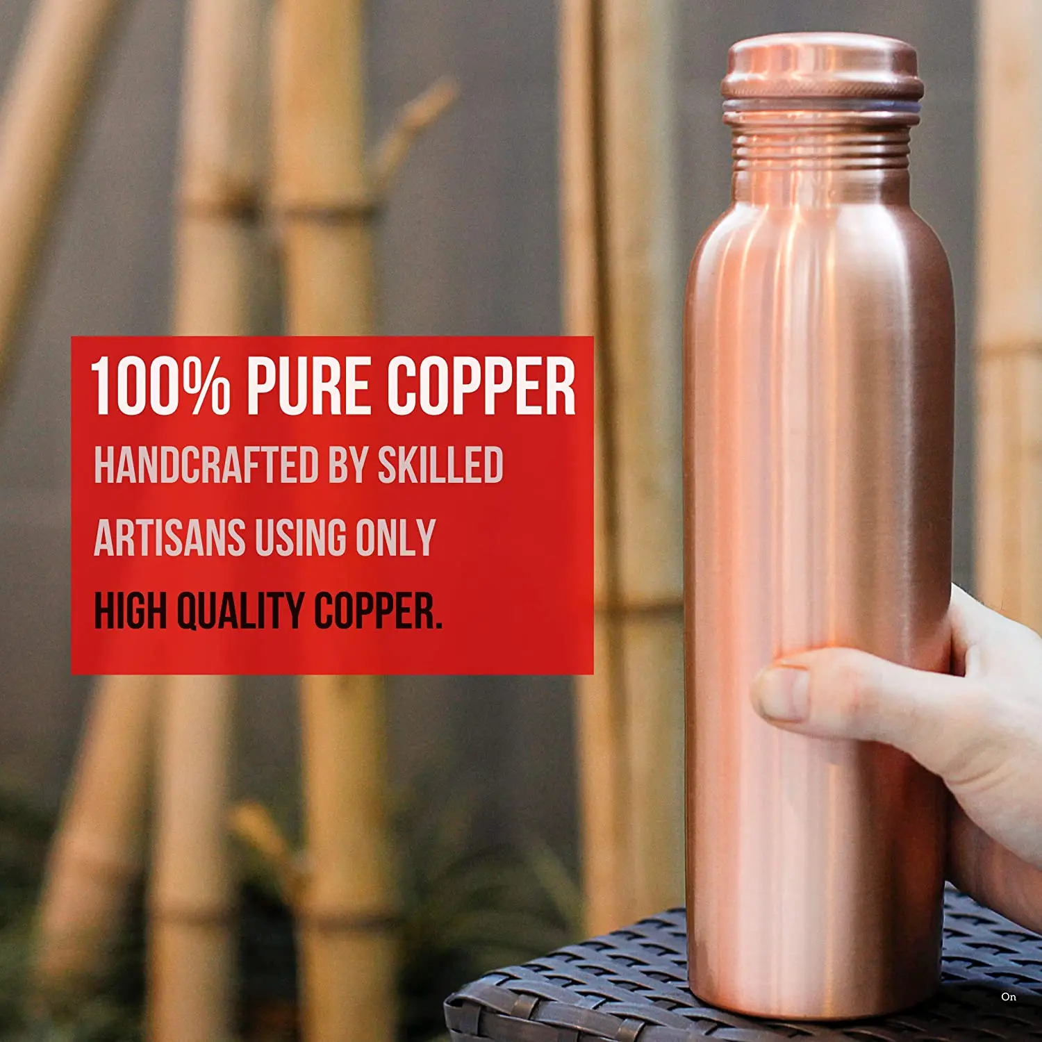 34oz Pure Copper Cup Gym Drinkware Metal Alkaline Ayurvedic Copper Water Bottle