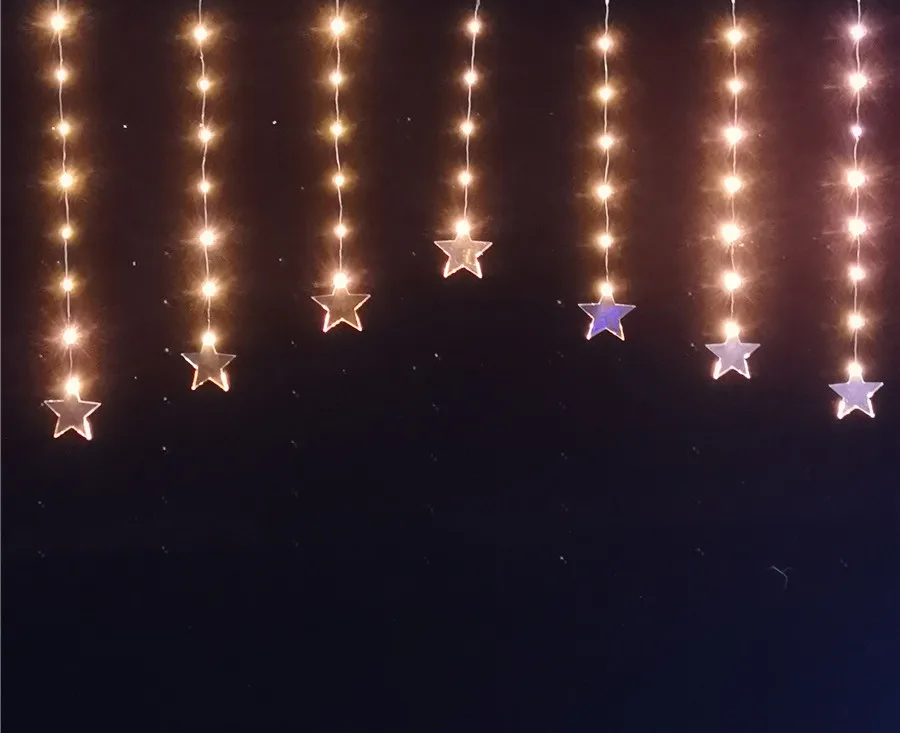 
1.8*0.8M/54L Star Curtain String Lights Ramadan Fairytale LED Decorative Lights 