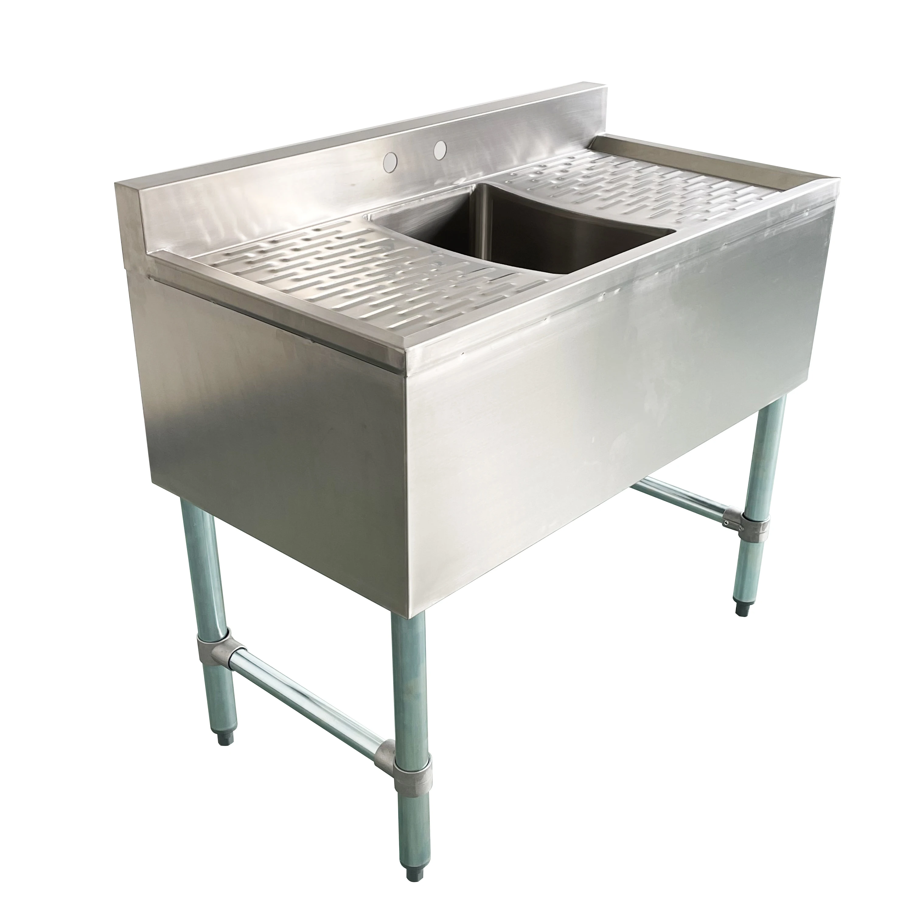 Jincheng NSF Free standing customized Commercial Stainless Steel with drainboard stainless one tub bar sink