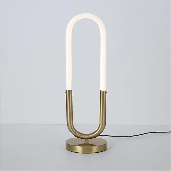Creative oval bedroom bedside table lamp high quality living room sofa acrylic iron table light home decor led table lamp