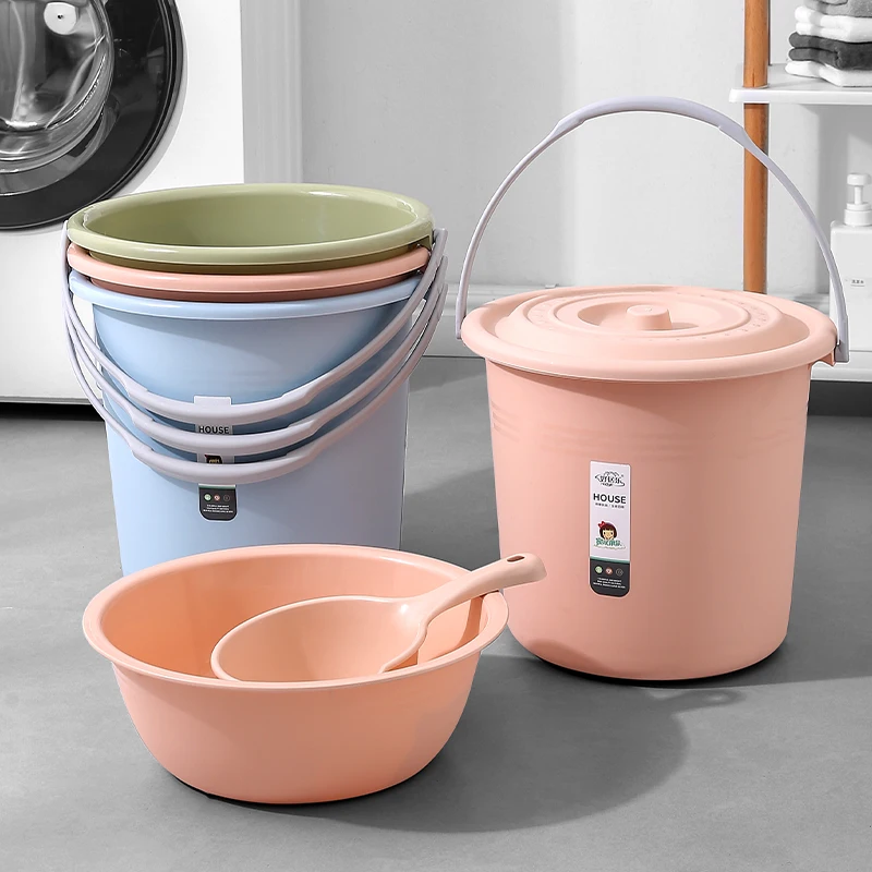 Wholesale cleaning 3-in-1 set clean three pieces portable water bucket wash basin and bailer set for bathroom toilet kitchen