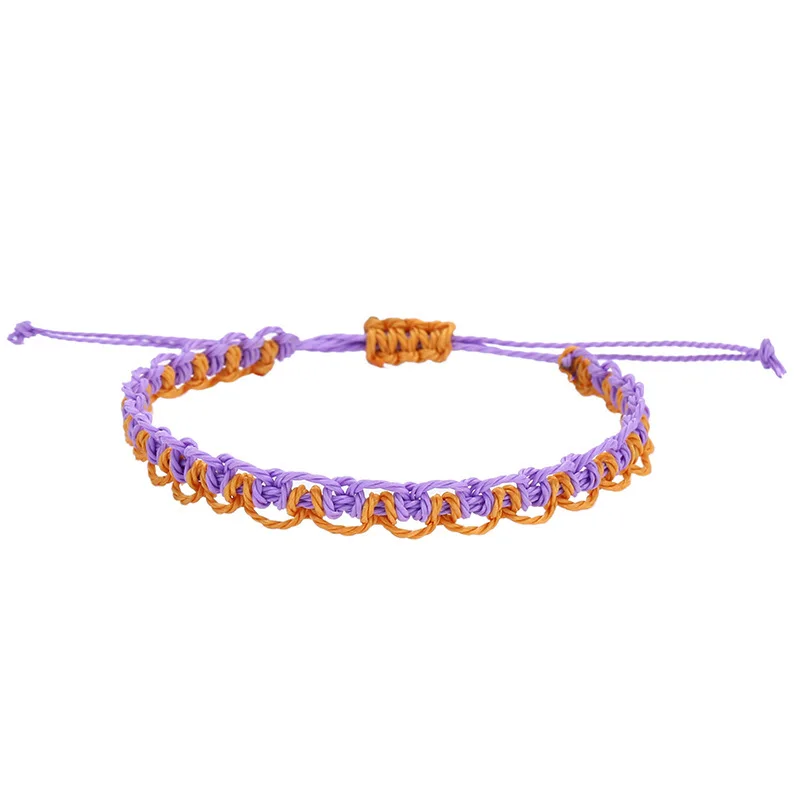 Handmade Boho Bangle Gift Jewelry  14 Colors Multilayer Woven Friendship Bracelet Wax String Bracelets