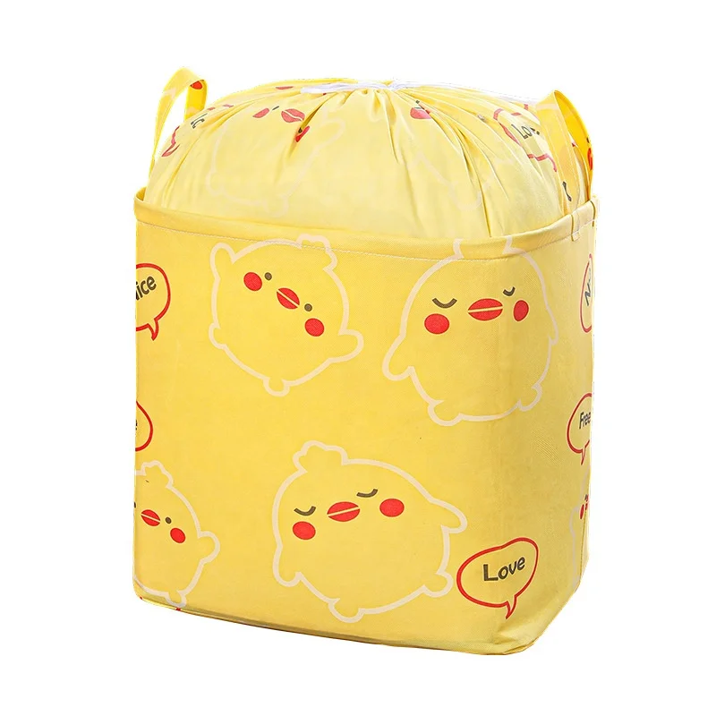 Drawstring Nursery Storage Basket Kid Baby Storage Organizer for Clothes Storage Container Large Cotton Rope Laundry Hamper Bins