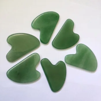 V shaped Aventurine Jade scraping  Board Gua Sha Guasha Facial Scraping Massage Tools