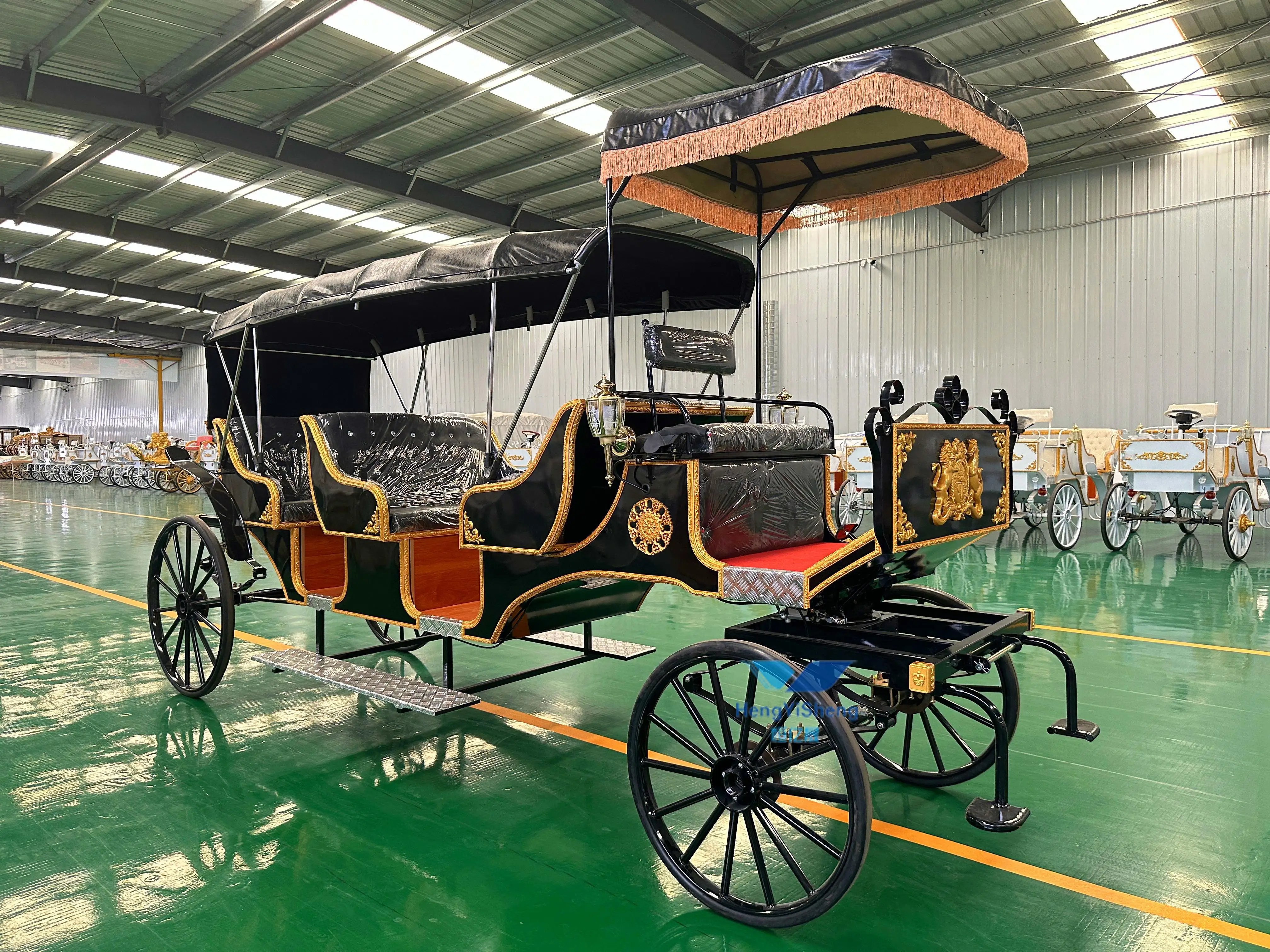 9 seater horse-drawn carriage for theme park Special horse carriage for party/deluxe wedding carriage