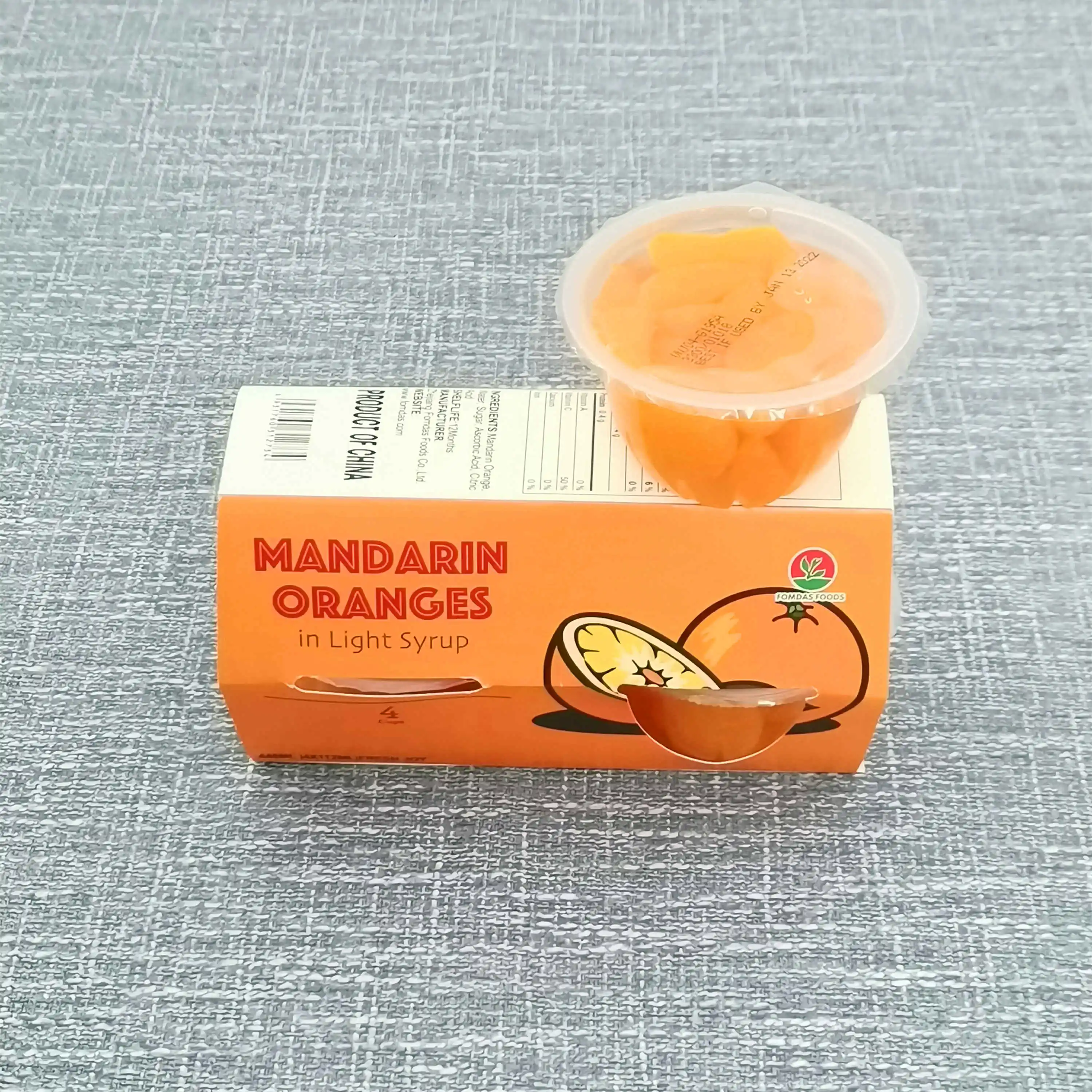 4oz/113g Snack Cup Canned Fresh Mandarin Oranges in L/S