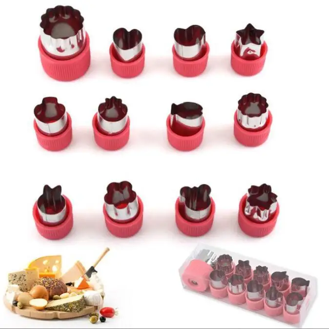 Fruit Vegetable Cutter Stainless steel Kitchen accessories 9/12 PCS Animals Shape sandwich fruit cutter