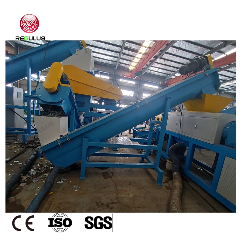 HDPE Pallet Cover Films Jumbo Bags Reusing Crushing Floating Washing Squeezing Drying Baling Plastic Recycling Machine Line