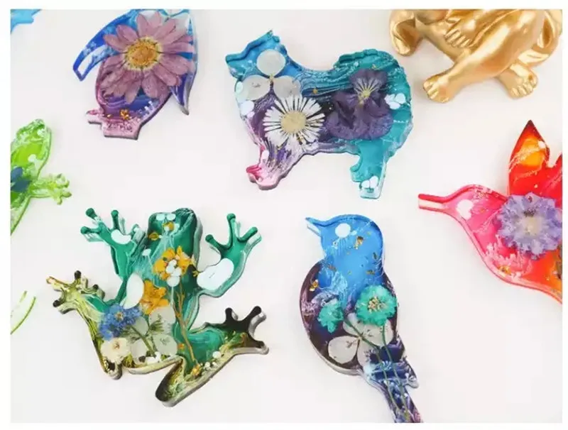Y5722 DIY Creative cute Animal Bird Dog Lizard Frog Silicone Resin Mold