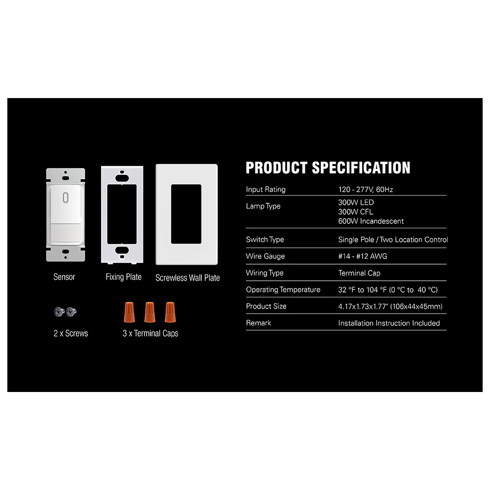 Однополюсный датчик свободного места переключатель 120-277 в PIR и датчик положения света ИК датчик движения