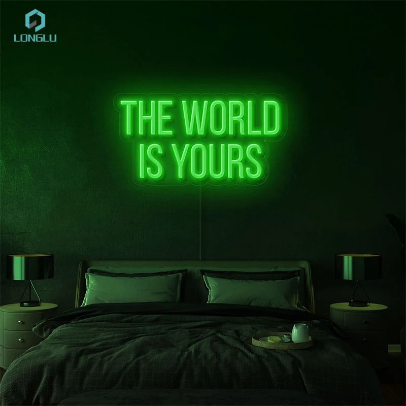 the world is yours Drop shipping Advertising led logo sign for shop neon sign