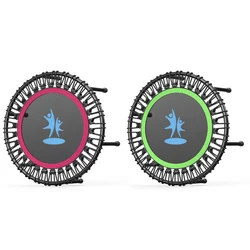 Folding Fitness Trampolines, Rebound Recreational Exercise Mini Trampoline with 5 Level Adjustable Foam Handle