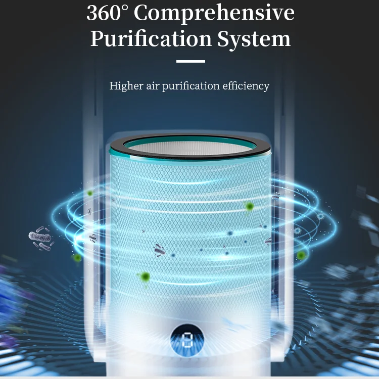 Intelligent Tuya Control Bladeless Fan With Air Purifier Hepa Filters Remove 99.97% Of Pollutants Bladeless Standing Fan