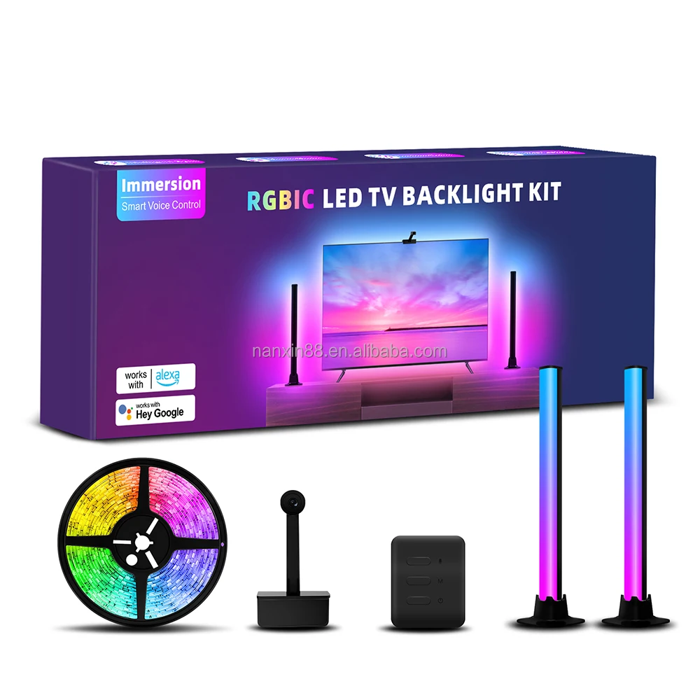 Nanxin TV Light Bar Immersion TV Led Backlights with Camera Compatible with Alexa Google Assistant