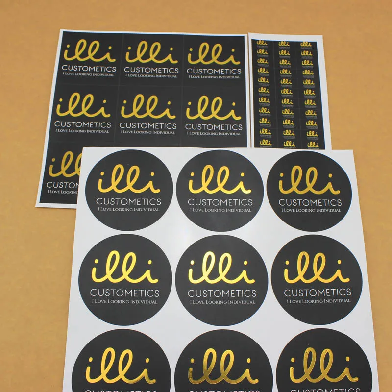 OEM/ODM Custom Matte Gold Paper Stickers Stamped With Golden Foil, Custom Gloden Foil Embossed NobLe Effect Gold Label Stickers