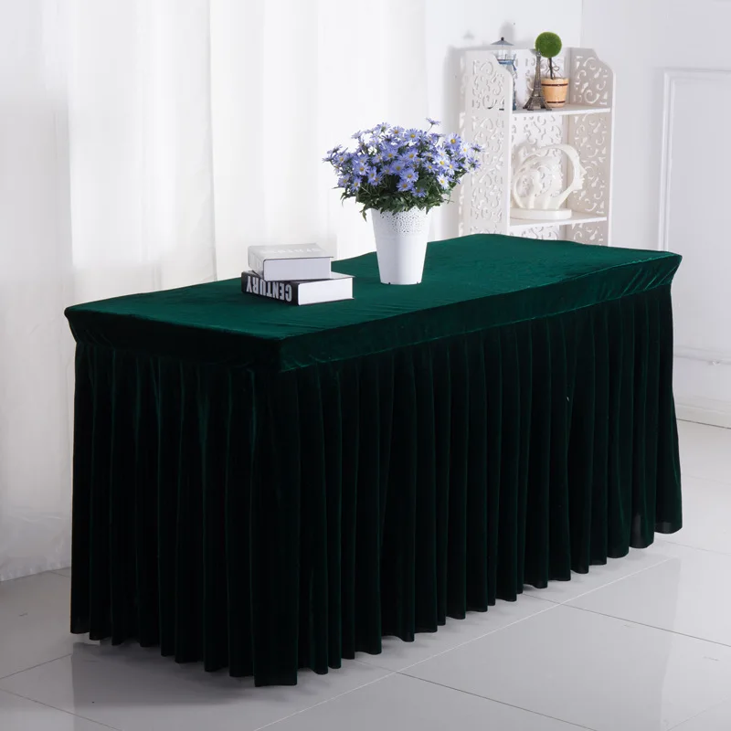 Elegant Emerald Crushed Velvet Rectangular Tablecloth 8ft Velvet Luxury Table Cloths for Events Velvet tablecloth